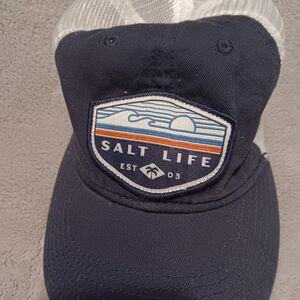 Salt Life Navy and White Logo Cap For Kids